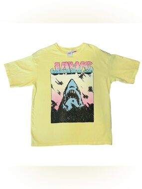 Zara Men's Yellow Limited Edition 'Jaws' T-Shirt